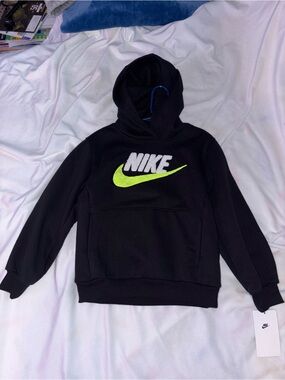 Nike Black Hoodie with Lime Green Swoosh